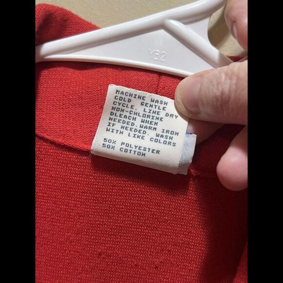 Vintage Bedford Fair Women's Cardigan Jacket Red Black Stitch  Accents Med - Picture 4 of 4
